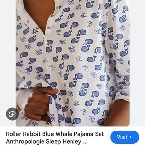 Roller Rabbit Blue and White Whale Pajama Set